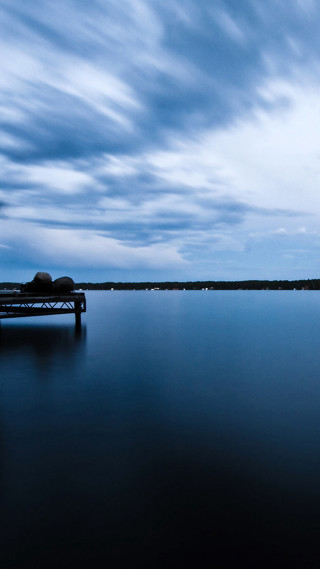 Bench lake cloudy sky water - free sky wallpaper