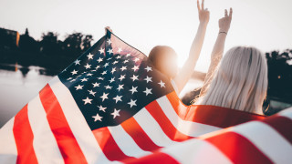 Woman flag lake american romanticism - american romanticism free wallpaper for desktop