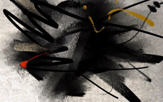 Black yellow lines red dot - line free wallpaper