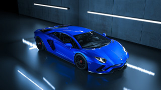 Blue sports car garage light 2 - a light shining free wallpaper for desktop