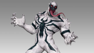 White spiderman red nose black - mask free wallpaper