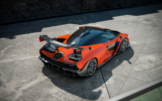 Orange sports car black roof - ultra high detail free wallpaper