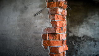 Brick wall clock constructivism wire - a wire free wallpaper