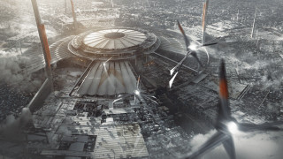 Futuristic city circular structure wind - clint cearley free wallpaper