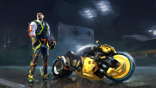Afrofuturism motorcycle man concept art - a motorcycle free wallpaper