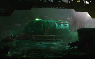 Cat railway dirty dark green - a train car free wallpaper