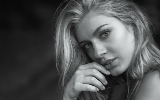 Blonde woman portrait blackandwhite photorealistic - anna maria barbara abesch free wallpaper