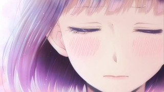 Purple hair blue eyes wind - anime visual free wallpaper