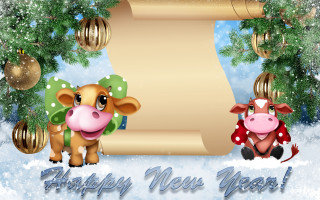 Cow snow christmas tree lyco - corneille free wallpaper