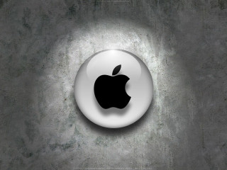 Apple logo dark room concrete - a concrete wall free wallpaper