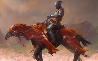 Armor horseman desert fantasy cape - art greg rutkowski free wallpaper