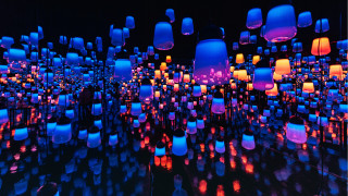 Cyberpunk glowing lights pokemon fence - interactive art free wallpaper for desktop