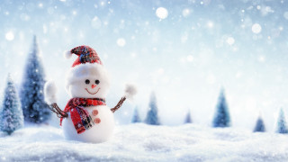 Snowman red scarf hat snow - a snowman free wallpaper