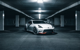 White sports car parking garage 2 - a parking garage free wallpaper