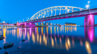 Bridge pink purple light cityscape - colijn de coter free wallpaper