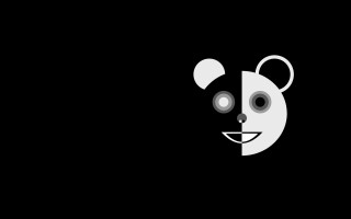 Panda face circles black outline - a panda bear free wallpaper