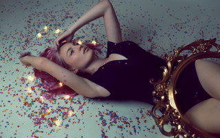 Woman mirror confetti puzzle fashion - christabel dennison free wallpaper for desktop