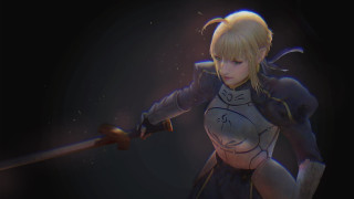 Futuristic armor sword glowing blonde - a futuristic outfit holding free wallpaper