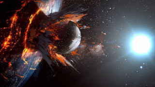 Space planet blue light star - a planet free wallpaper