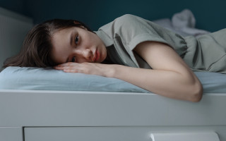 Woman laying on bed blurry 2 - christabel dennison free wallpaper for desktop