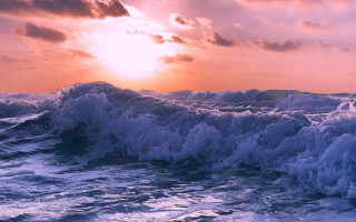 Ocean sunset clouds beach city - a large body of water free wallpaper for desktop