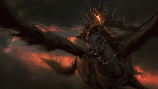 Fantasy horseman bird wings fire - elden ring free wallpaper