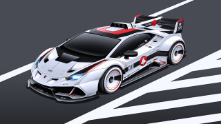 White sports car crosswalk cubo - cubofuturism free wallpaper for desktop