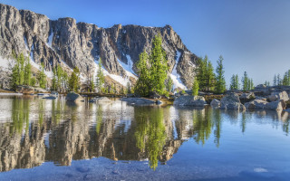 Mountain lake forest bridge city 2 - bob thompson free wallpaper for desktop