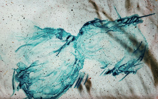 Birds ink paper blood splatter - a sheet of paper free wallpaper