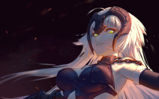 White hair yellow eyes black - a black belt free wallpaper