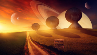 Road sky objects sunset space - sci fi free wallpaper for desktop