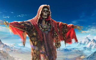 Skeleton red robe skull necklace - a skeleton free wallpaper for desktop