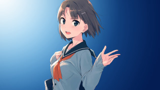 Chizuko yoshida school uniform waving - a red tie free wallpaper