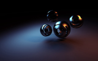 Shiny metal objects generative raytraced - a group free wallpaper