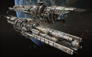 Space station planet starship aurora - a space station free wallpaper