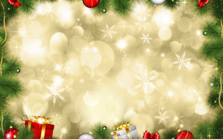 Christmas presents baubles fir tree - a christmas background free wallpaper
