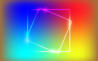 Neon rainbow hologram rectangle light - a neon free wallpaper