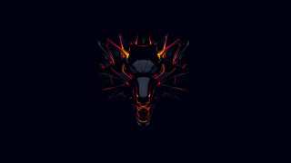 Black red dragon head glowing - mouth free wallpaper for desktop