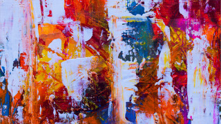 Abstract colorful lyrical autumn fire - lyrical abstraction free wallpaper