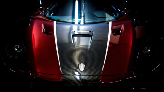 Red sports car chrome hood - the dark free wallpaper for desktop