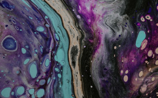 Metaphysical abstract bubbles planet starry - abstract brush stroke free wallpaper