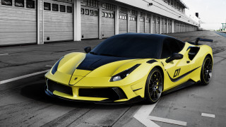 Yellow sports car garage race 3 - a garage door free wallpaper