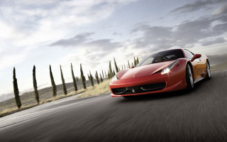 Red sports car motion blur - motion blur free wallpaper