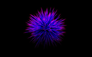 Purple flower fireworks raytraced generative - pincushion len free wallpaper