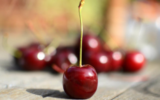 Cherries wooden table tiltshift blurry - boetius adamsz bolswert free wallpaper