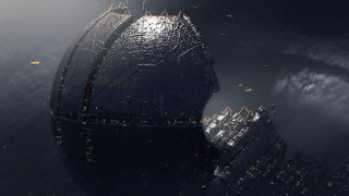 Futuristic city night sky massive - massive free wallpaper