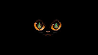 Glowing cat christmas tree surreal - art spiegelman free wallpaper