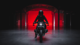 Dark motorcycle rider red light - caspar wolf free wallpaper