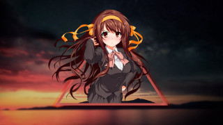 Woman suit bowtie giantess sunset - giantess art free wallpaper for desktop