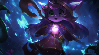 Glowing girl forest butterflies purple - a purple outfit free wallpaper for desktop